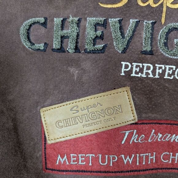 Vintage Chevignon Suede & Denim Jacket XXL – Embroidered Logo, Rare 80s/90s - Picture 14 of 15